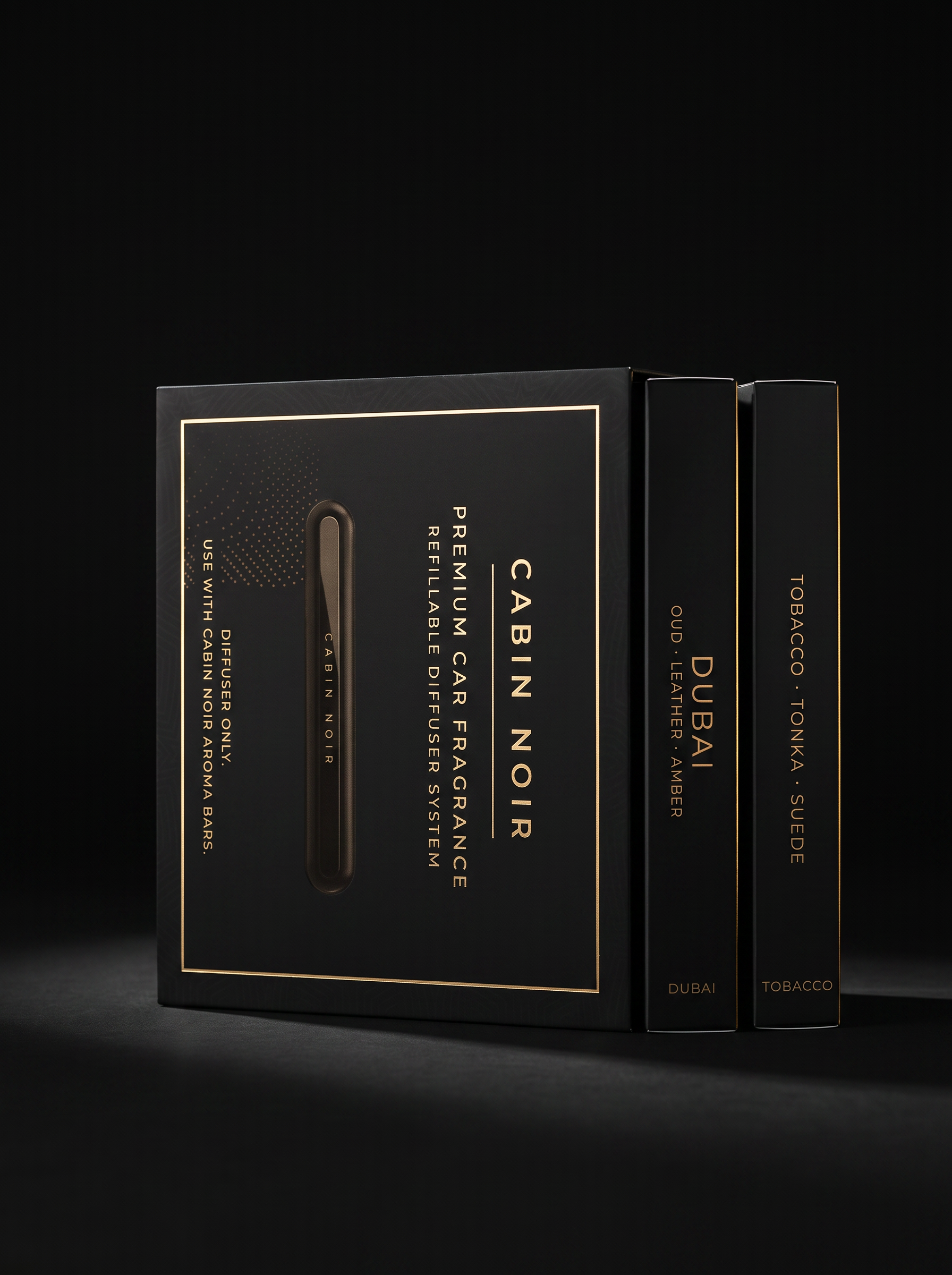 Cabin Noir refillable diffuser system outer box